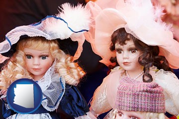 collectible vintage dolls - with Arizona icon