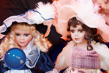 collectible vintage dolls - with Hawaii icon