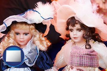 collectible vintage dolls - with Wyoming icon